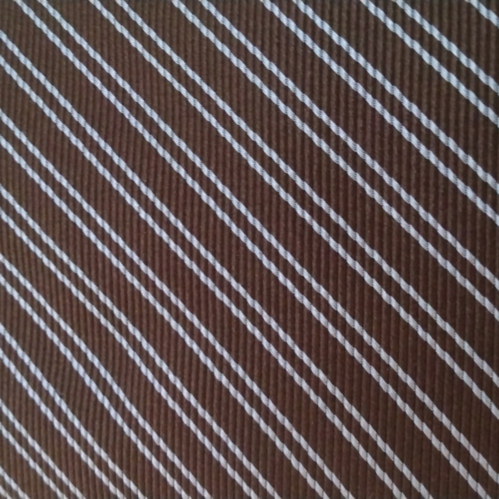 Villa Ponti Brown/Light Blue Stripe Silk Tie (Made in Italy) - Picture 4 of 10
